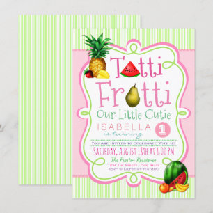Tutti Frutti Birthday Party Invitation