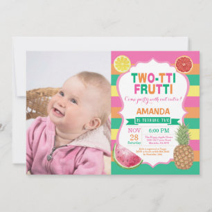 Tutti Frutti Birthday Party Invitation 2nd Bday