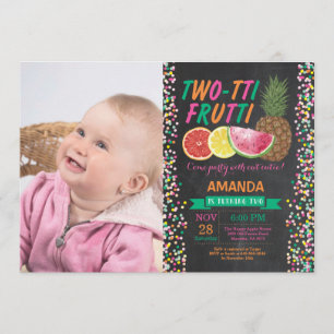 Tutti Frutti Birthday Party Invitation 2nd Bday