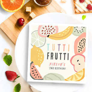 Tutti Frutti Colourful Fruit 2nd Birthday Napkin