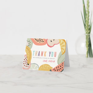 Tutti Frutti Colourful Fruit 2nd Birthday Thank You Card