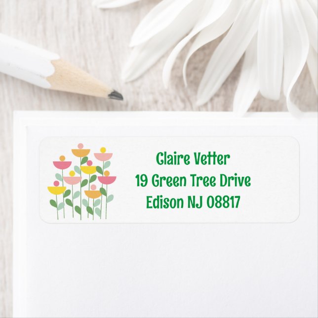 Tutti Frutti Flowers  Return Address Label (Insitu)