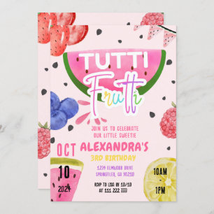 Tutti Frutti Fruit 1st 3rd 4th 6th 7th 8th 9th  Invitation