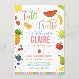 Tutti Frutti Fruit Party Birthday Invitation