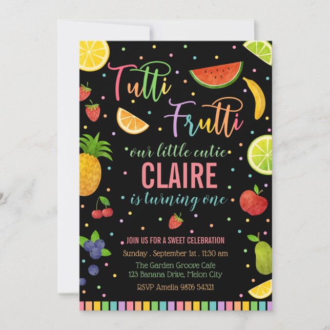 Tutti Frutti | Fruit Party Birthday Invitation (Front)