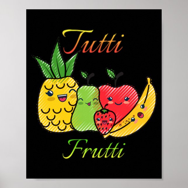 Tutti Frutti Fruit Spring Summer Seaside Beach Poster (Front)