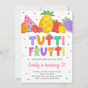 Tutti Frutti Fruits Birthday Invitation