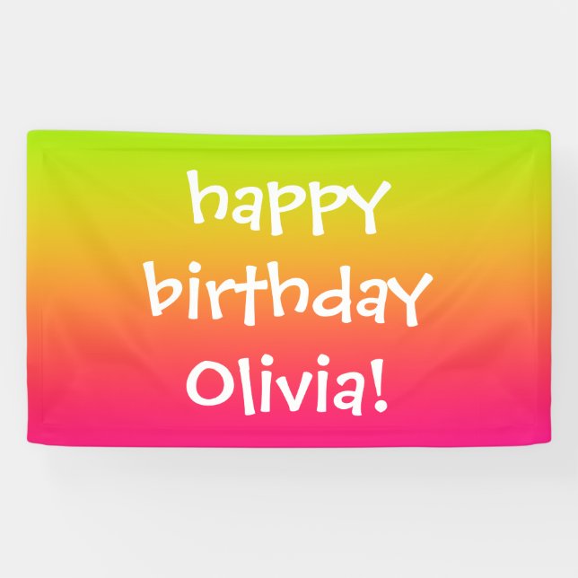 Tutti Frutti Gradient Personalised Banner (Horizontal)