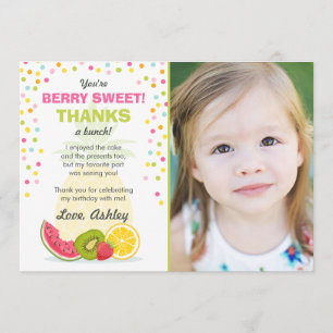 Tutti Frutti Party Fruit birthday Thank You Card
