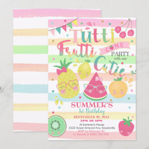 Tutti Frutti Party Invitation - Fruit Invitation