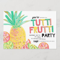 TUTTI FRUTTI pineapple birthday party invitation