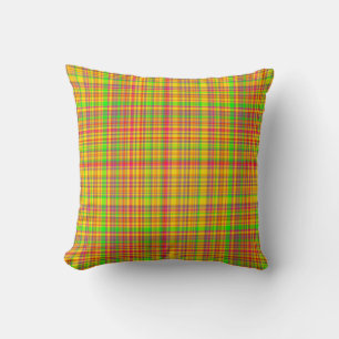 Tutti Frutti PLAID 02-Square Throw Pillow