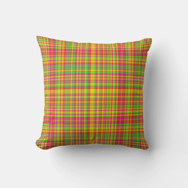 Tutti Frutti PLAID 04-Square Throw Pillow (Front)