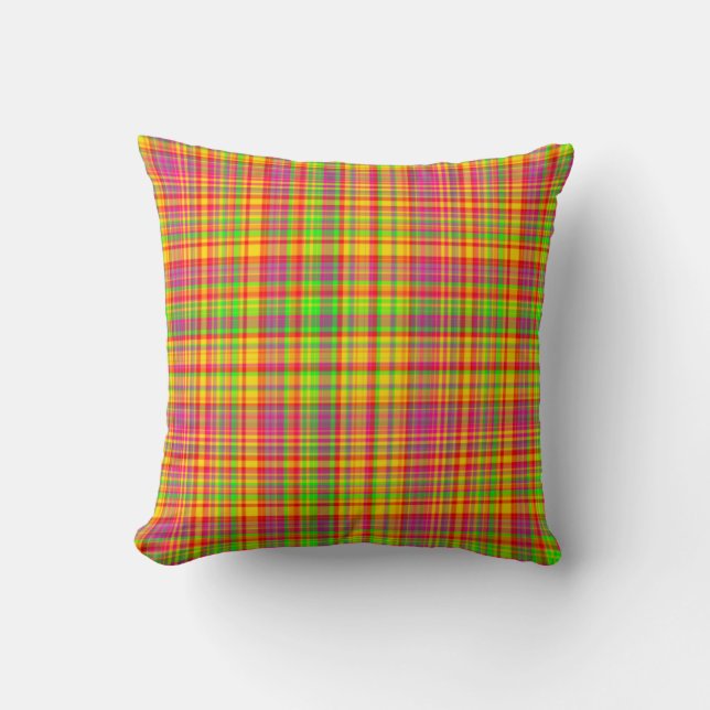 Tutti Frutti PLAID 09-Square Throw Pillow (Front)