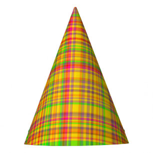 Tutti Frutti PLAID 2-PAPER PARTY HATS