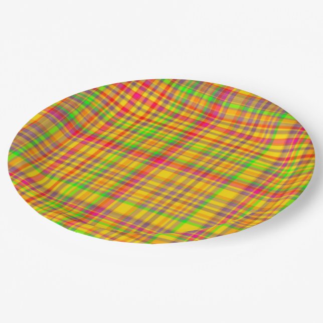 Tutti Frutti PLAID 2-PAPER PLATES (Angled)