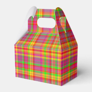 Tutti Frutti PLAID 3-FAVOR BOX, gable Favour Box