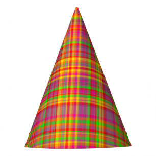 Tutti Frutti PLAID 3-PAPER PARTY HATS