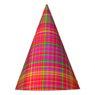 Tutti Frutti PLAID 5-PAPER PARTY HATS