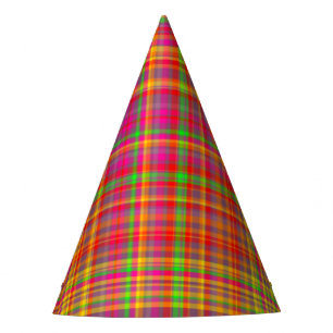 Tutti Frutti PLAID 6-PAPER PARTY HATS