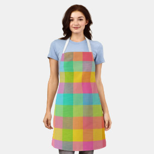 Tutti Frutti Plaid – Colourful Chequered Pattern A Apron