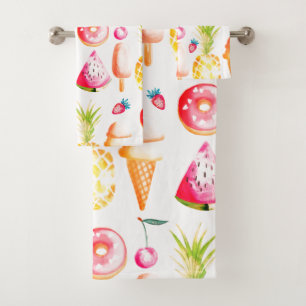 Tutti Frutti Summer Sweets and Treats Bath Towel Set