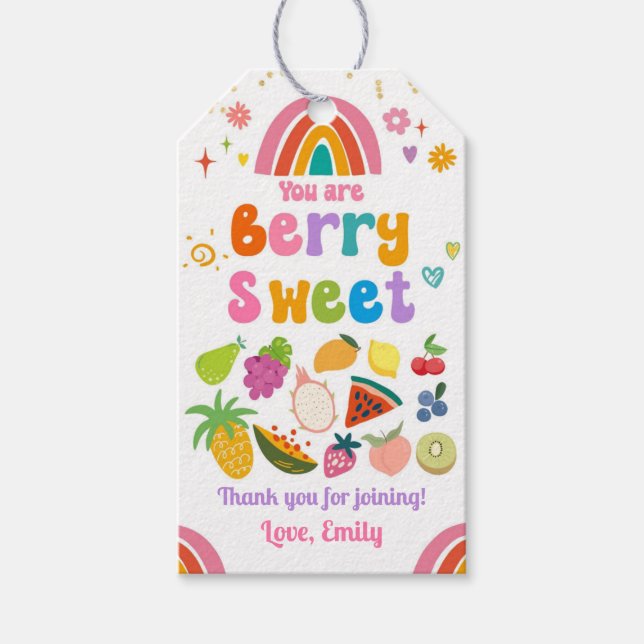 Tutti Frutti You're Berry Sweet Rainbow Favour Tag (Front)