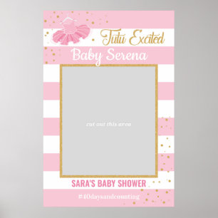 Tutu Ballerina Baby Shower Photo Prop Frame Poster