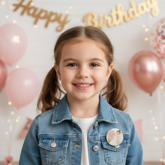 Tutu Ballerina Ballet Dancer Girl 5th Birthday 6 Cm Round Badge