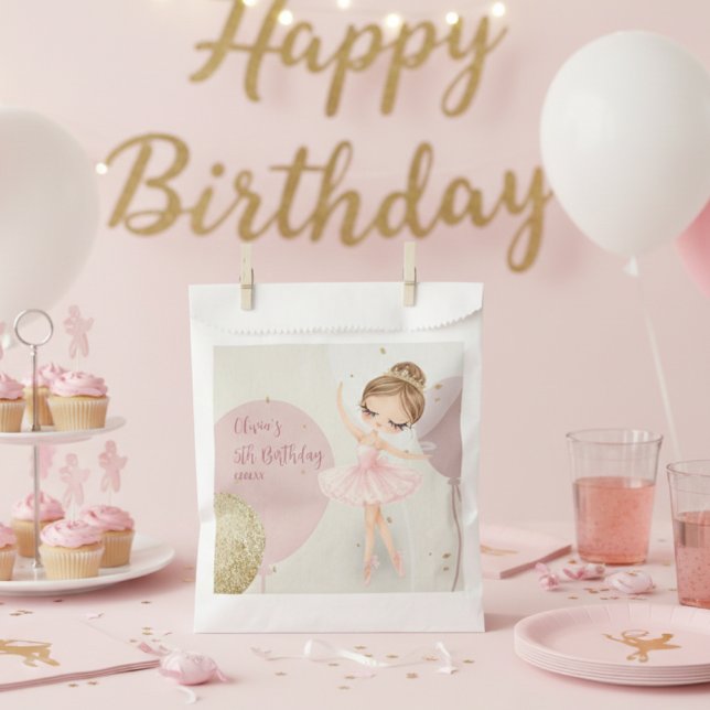 Tutu Ballerina Ballet Dancer Girl 5th Birthday Favour Bag (Creator Uploaded)
