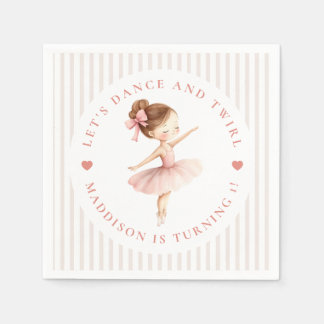 Tutu Ballerina Ballet Dancer Girl Birthday Napkin