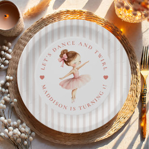 Tutu Ballerina Ballet Dancer Girl Birthday Paper Plate