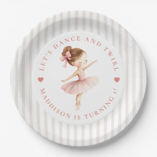 Tutu Ballerina Ballet Dancer Girl Birthday Paper Plate