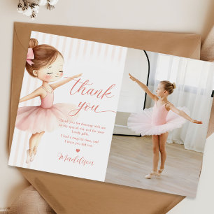 Tutu Ballerina Ballet Dancer Girl Birthday Photo Thank You Card