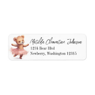 Tutu Bear Return Address Label