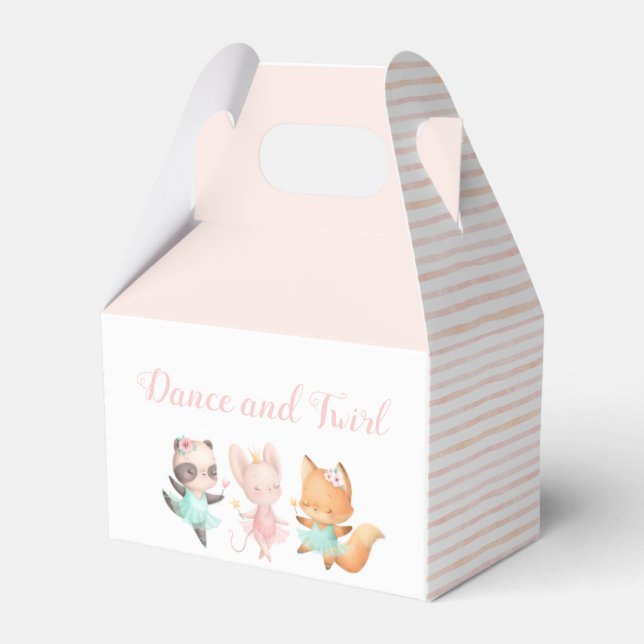 Tutu Cute Animal Ballerina Birthday Party guest Favour Box (Front Side)
