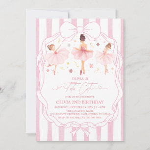 Tutu Cute Ballerina Pink Coquette Birthday  Invitation