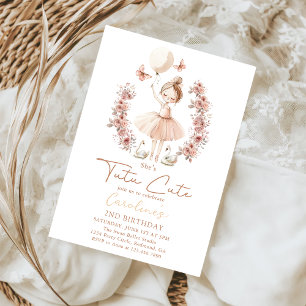 Tutu Cute Ballet Ballerina Birthday Invitation