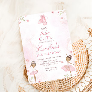 Tutu Cute Ballet Dancer Ballerina Birthday Invitation