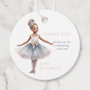 Tutu Cute Elegant Ballerina Watercolor Birthday Favour Tags