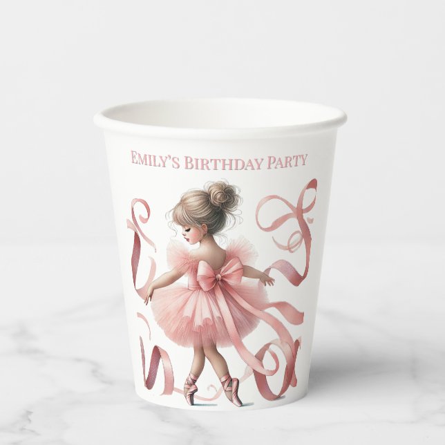 Tutu Cute | Enchanted Ballerina Birthday Party Paper Cups (Front)
