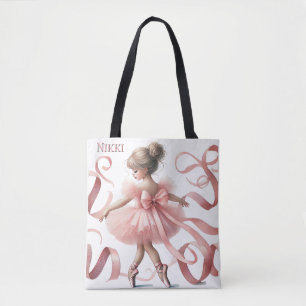 Tutu Cute Enchanted Ballerina Birthday Party Tote Bag