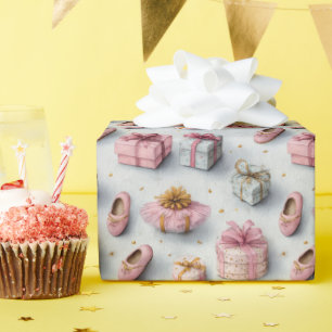 Tutu Cute Pink Ballerina Birthday Wrapping Paper