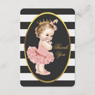 Tutu Cute Princess Ballerina Stripes Thank You Invitation