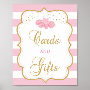 Tutu dress baby shower cards and gifts sign
