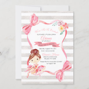 Tutu Excited Ballerina Birthday Invitation