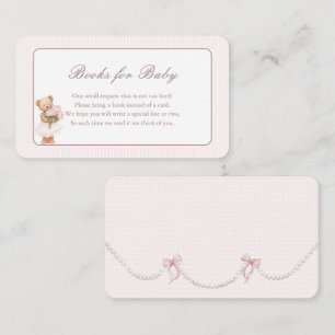 Tutu Excited Pink Coquette Teddy Bear Baby Shower  Enclosure Card