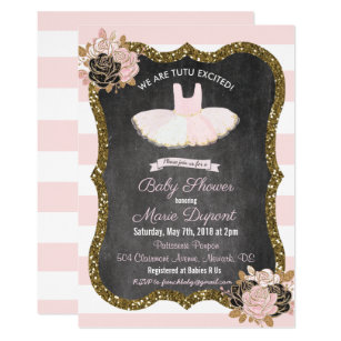 Tutu Excited Tutu Baby Shower Invitation
