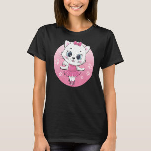 Tutu Kitten Cat Ballerina Stage Graphic Ballet Cat T-Shirt