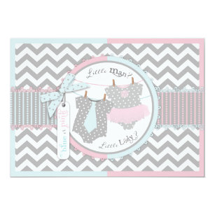 Tutu or Tie Gender Reveal Party Invitation 2